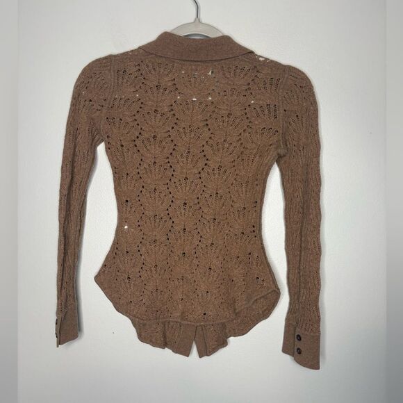 NAADAM Cashmere Blend Pointelle Button Up Sweater - Picture 6 of 7